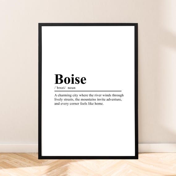 Boise Idaho Travel Poster, Minimalist Wall Art