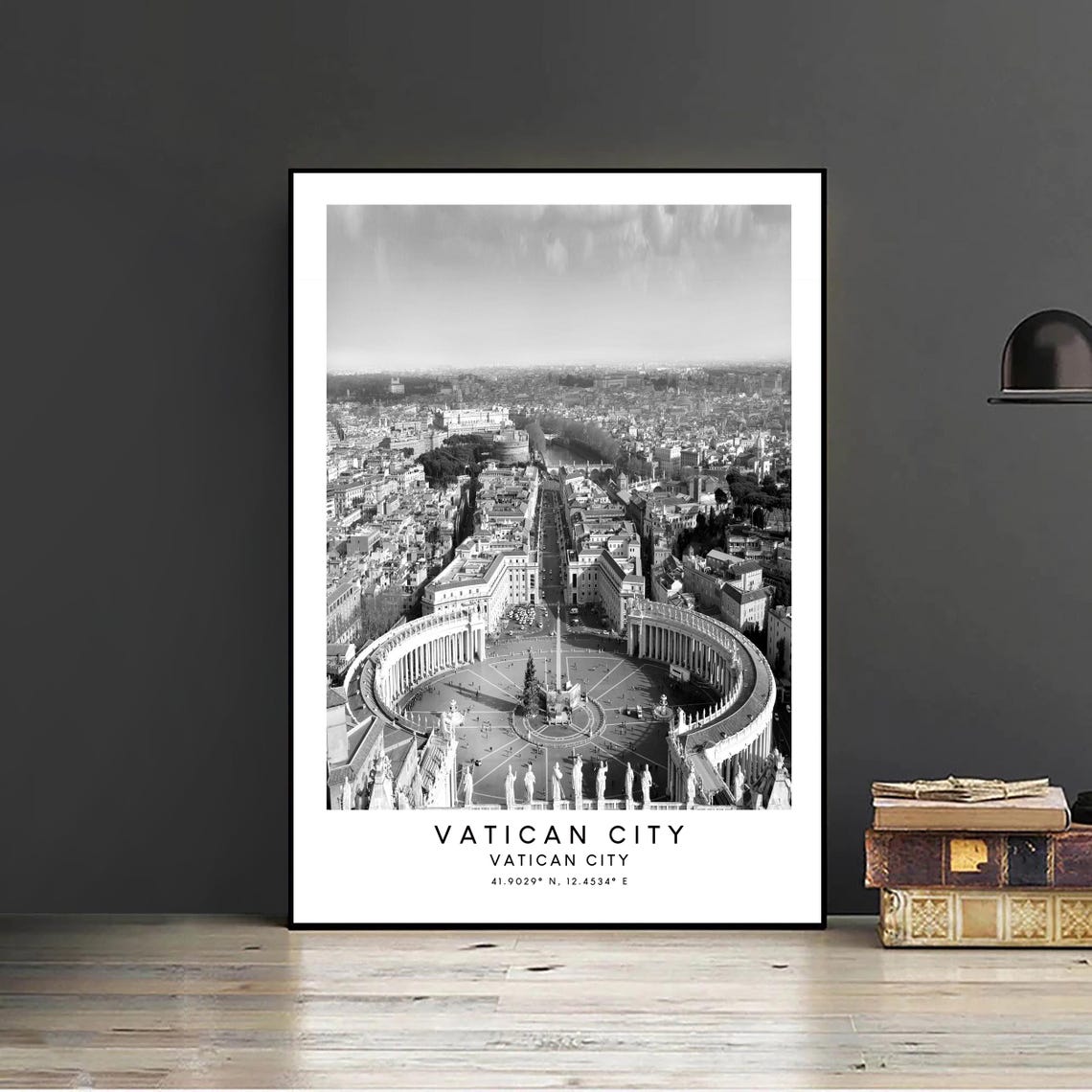 Vatican City Black and White Travel Poster, Minimalist - Image 2