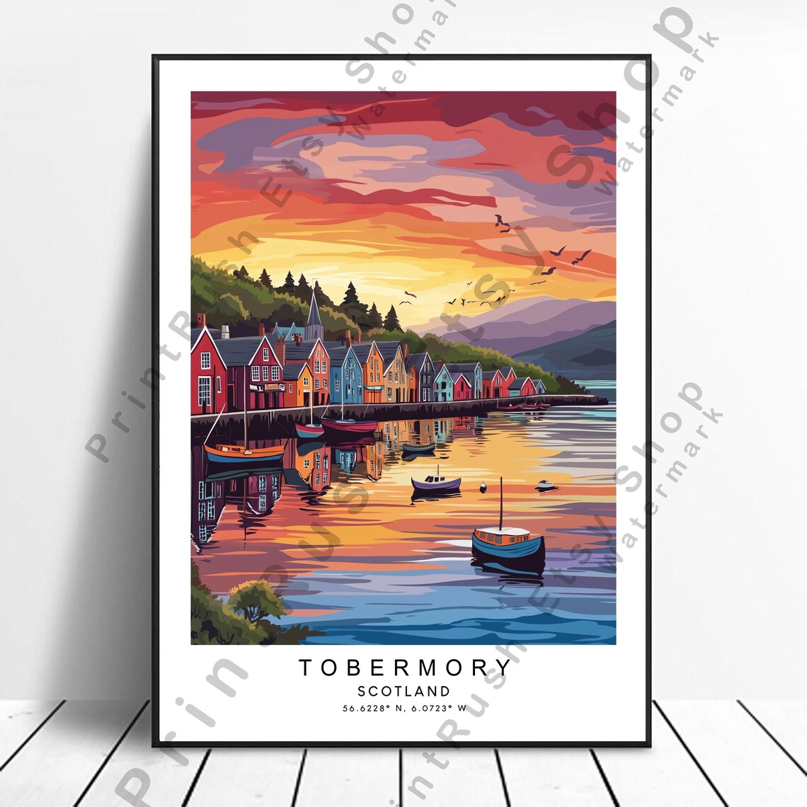 Scotland Travel Print, Tobermory Isle of Mull Poster