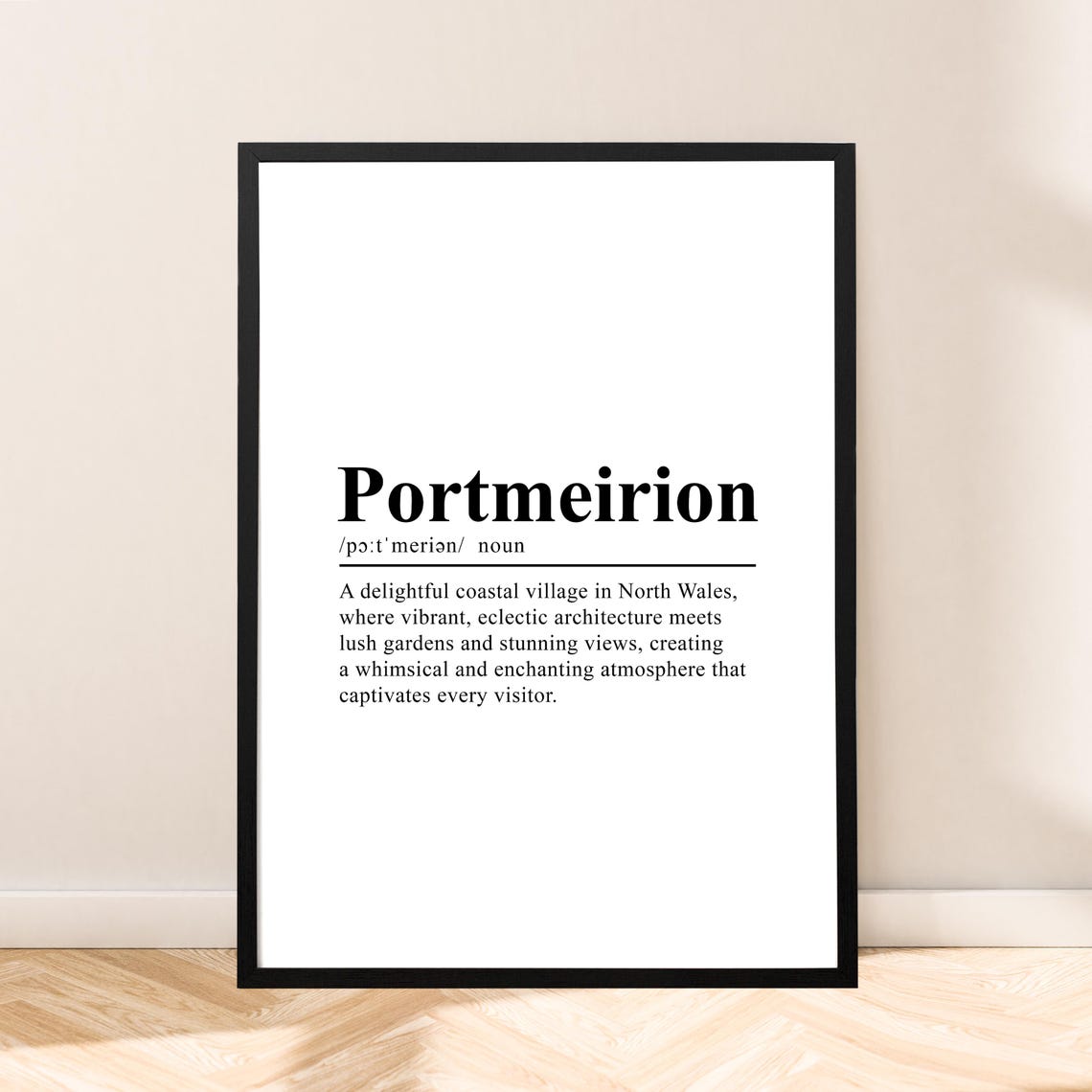 Portmeirion Wales Travel Print Portmeirion Poster Portmeirion Wall Art Quote Portmeirion Definition Print Portmeirion Dictionary Poster Gift