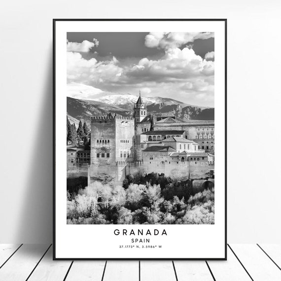 Granada, Spain Minimalist Travel Poster, Alhambra Palace