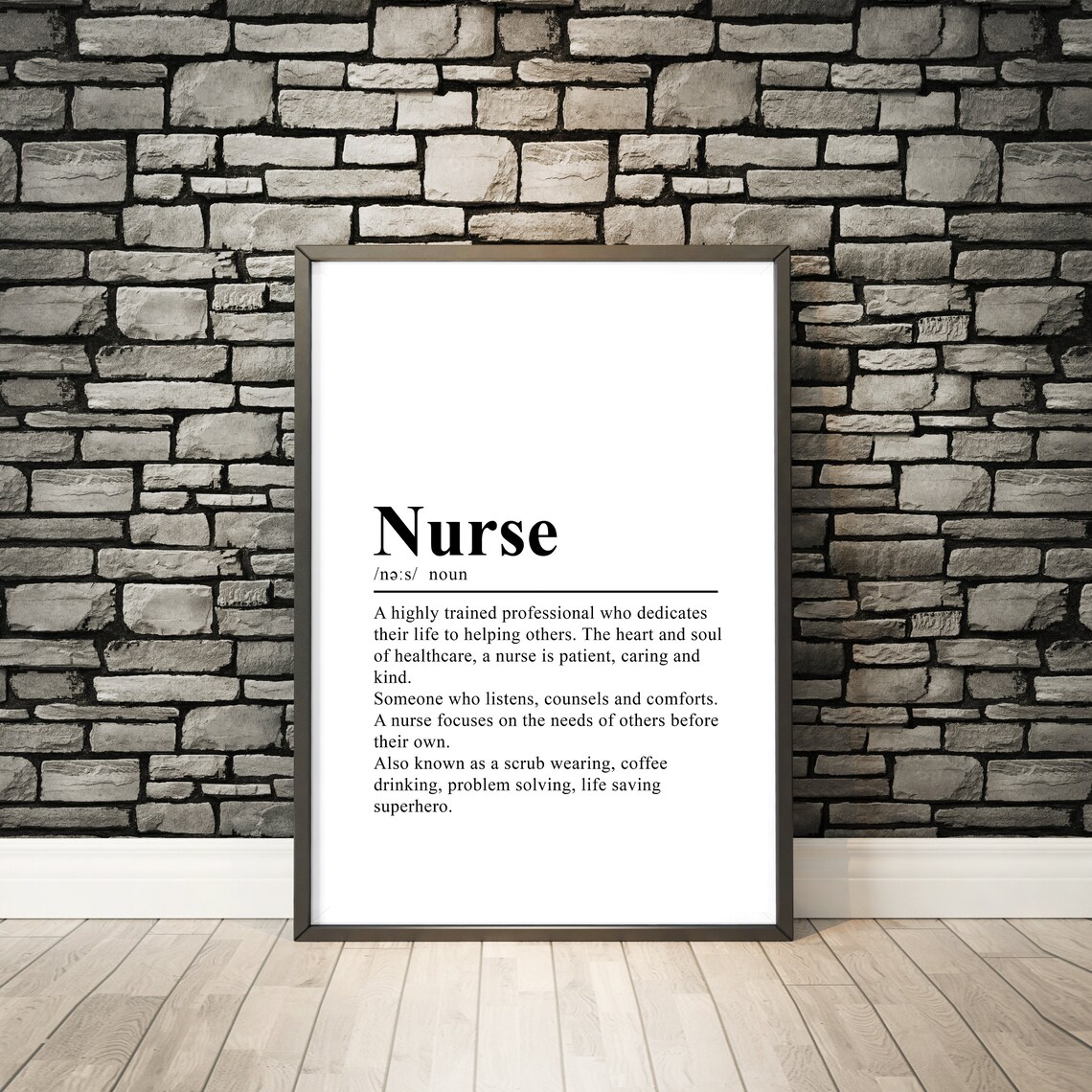 Nurse Definition Poster, Nurse Gift Art Print