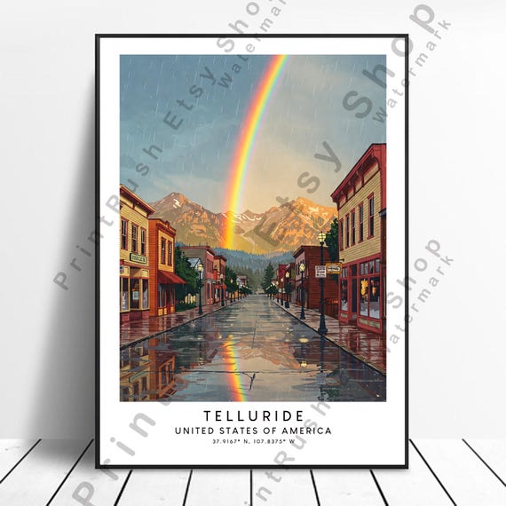 Telluride Colorado Travel Poster Illustration Print Wall Art Home Decor Gift