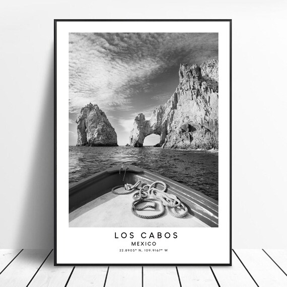 Los Cabos Minimalist Travel Poster, Coordinates