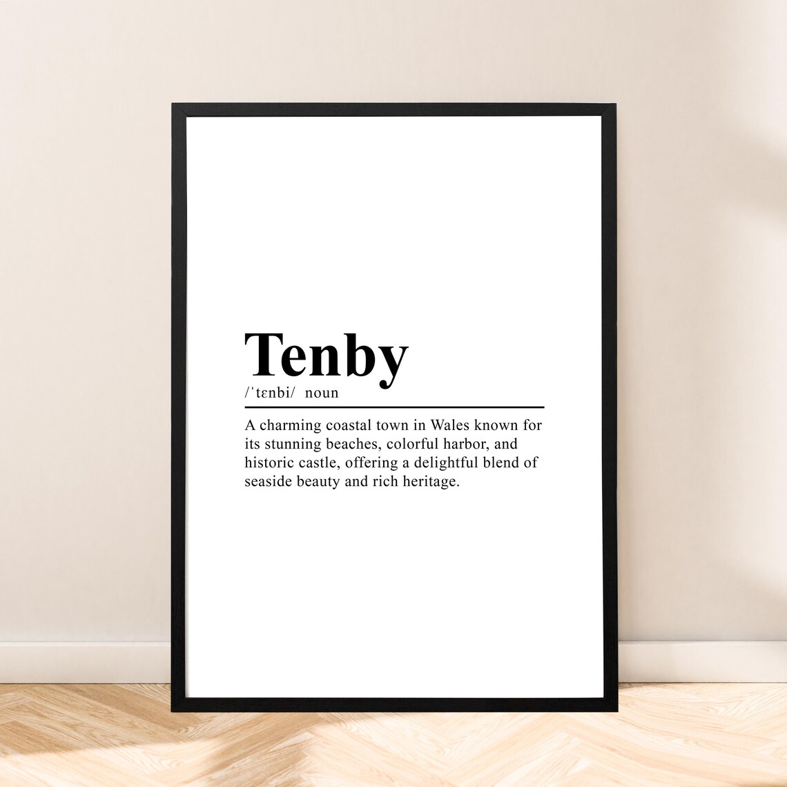 Tenby Wales Town Minimalist Dictionary Definition Travel Poster