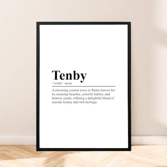Tenby Wales Town Minimalist Dictionary Definition Travel Poster