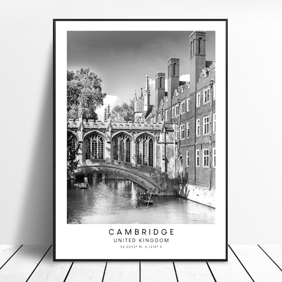 Cambridge Bridge of Sighs Travel Poster, Minimalist