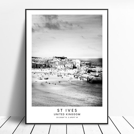 St Ives Minimalist Travel Poster, Place Print