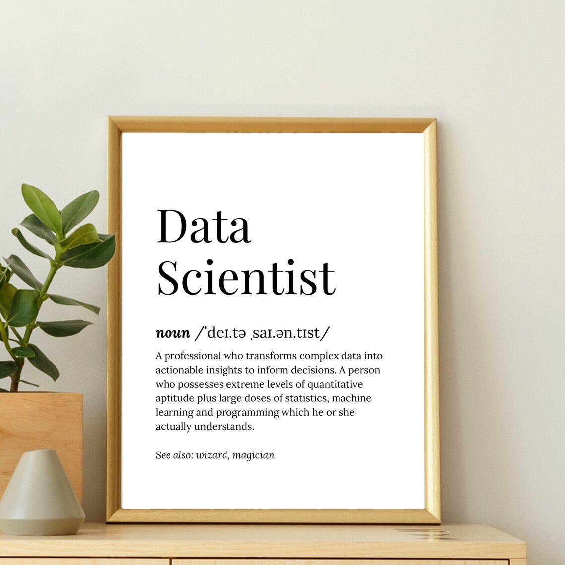 Data Scientist Gift Card Happy Birthday Gifts Scientist Graduate Desk Poster Funny Quotes Home Office Engineer Graduation For Decor Wall Art - Image 2