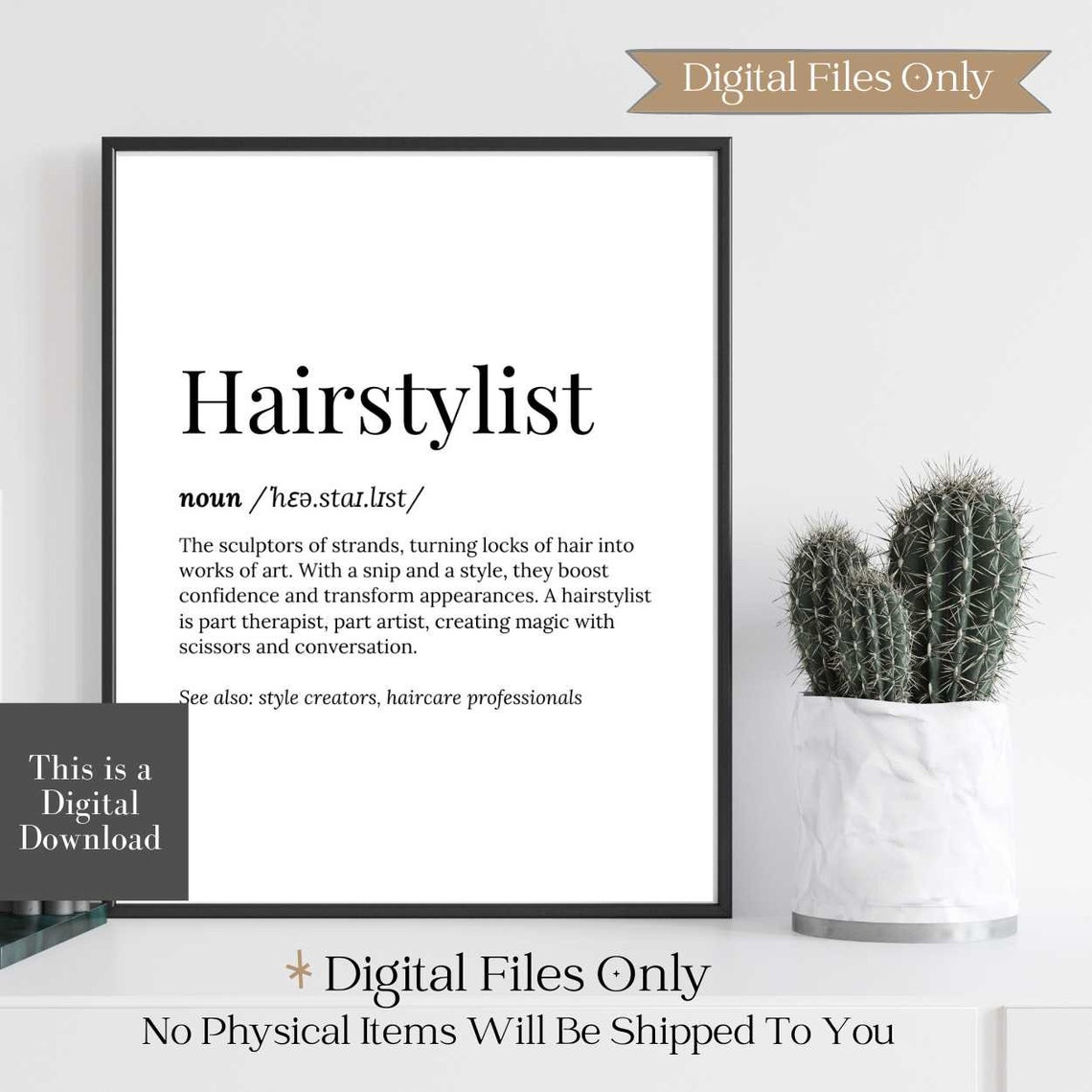 Hairstylist Definition Dictionary Typography Salon Style Poster - Image 3