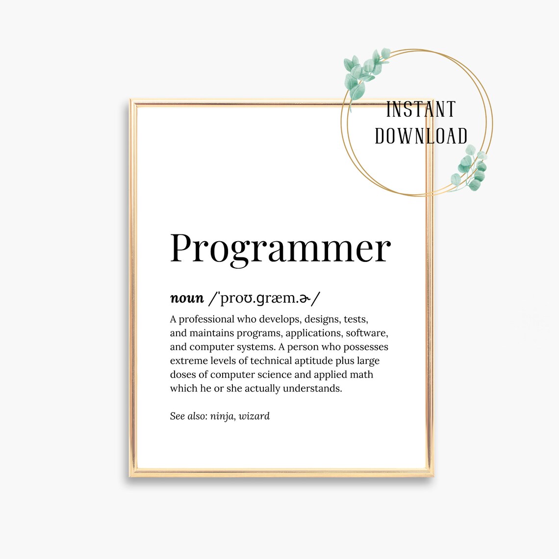 Programmer Gifts Programming Prints Poster Gift Graduation Card Wall Art Software Developer Decor Css Python Women Steminist Boyfriend Funny - Image 3