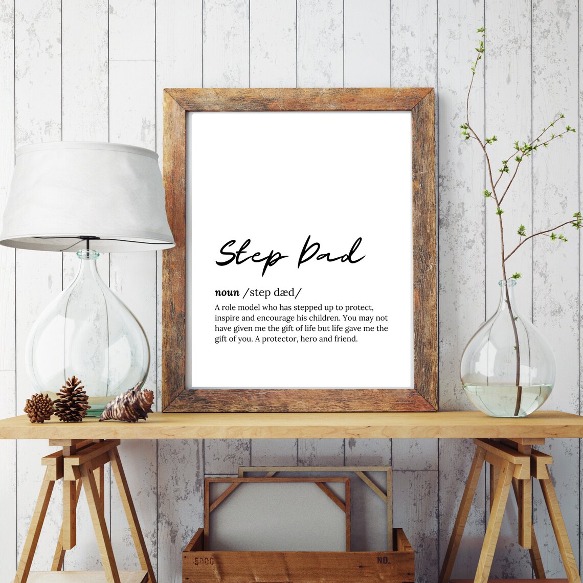 Step Fathers Day Card From Daughter Gift Stepdad Bonus Step Dad Cards Gifts Funny Quotes Poster For Blended Family Signs Birthday Sign Print - Image 3