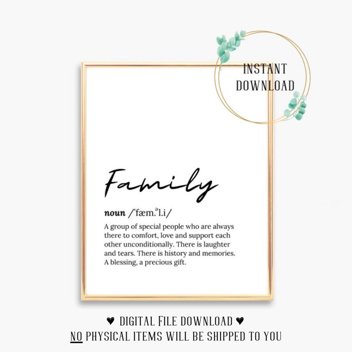 Family Definition I Love My Family Print Mom Card Wall Art Gift For Foster Mom Gifts Foster Mama Foster Mum Adopted Mothers Day Card Gift