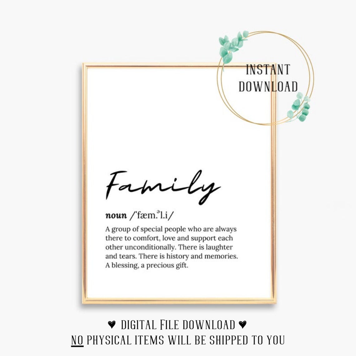 Family Definition Meaning Dictionary Script Typography Wall Poster