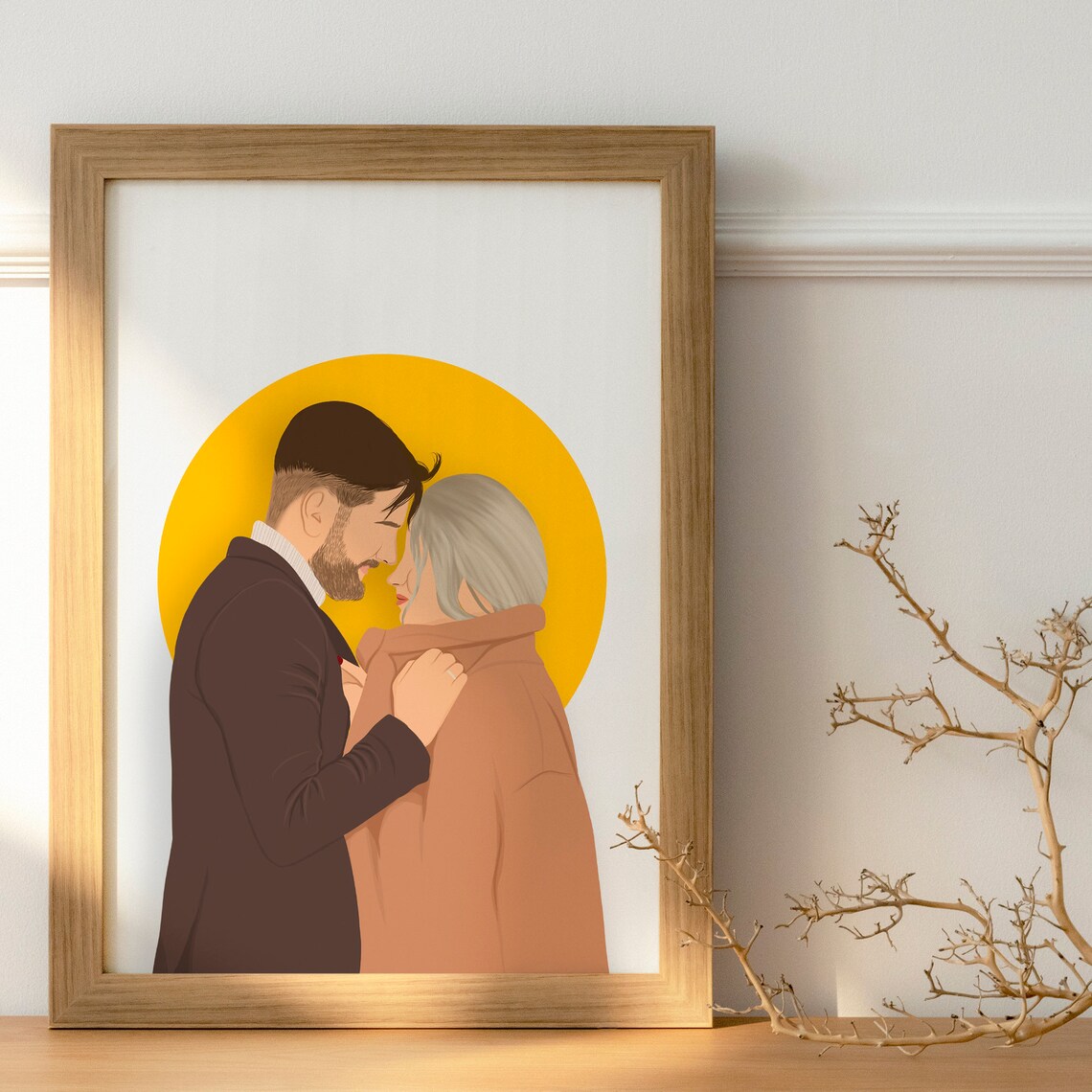 Couple Portrait Gift For Valentine, Custom Portrait Art Print - Image 3