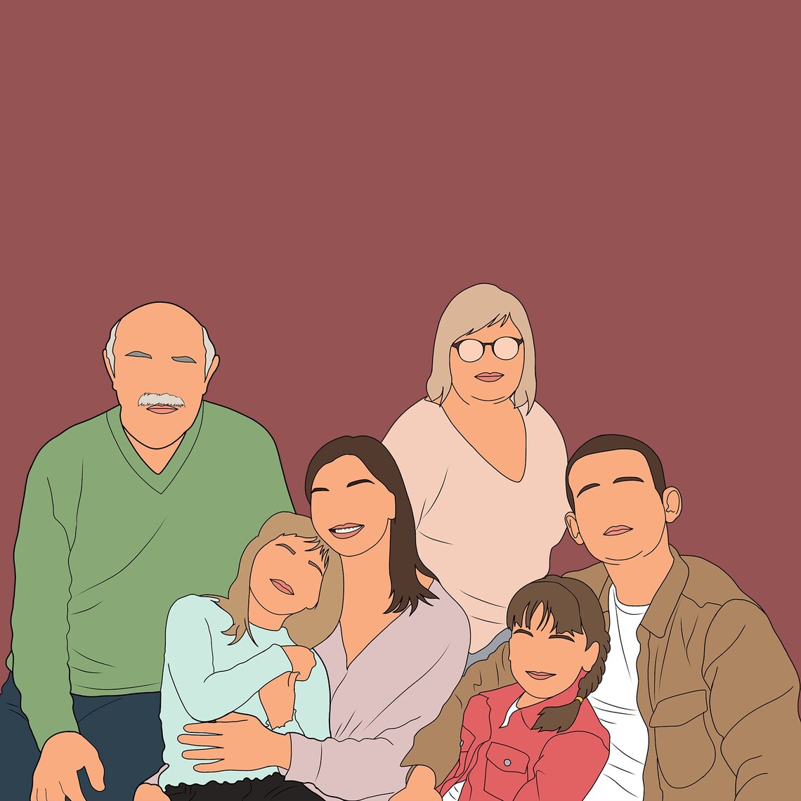 Happy Laughing Couple Portrait on Teal Circle Background Poster - Image 3