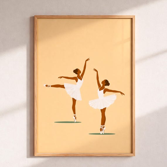 Ballerina Minimalist Poster, Boho Nursery Decor