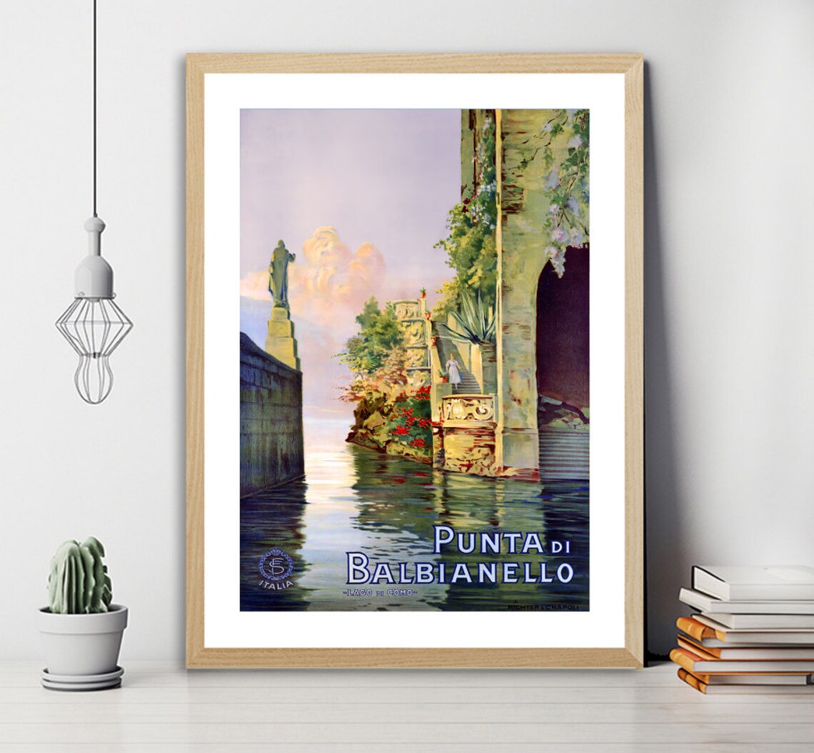Punta Di Balbianello Lago Di Como Vintage Italian Lake Travel Poster - Image 2