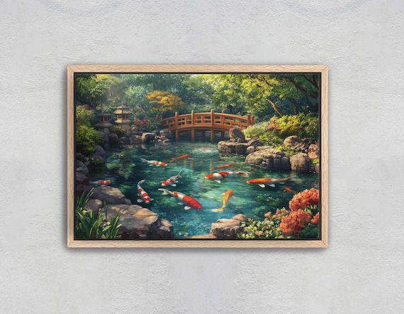 Koi Pond Serene Japanese Art Print