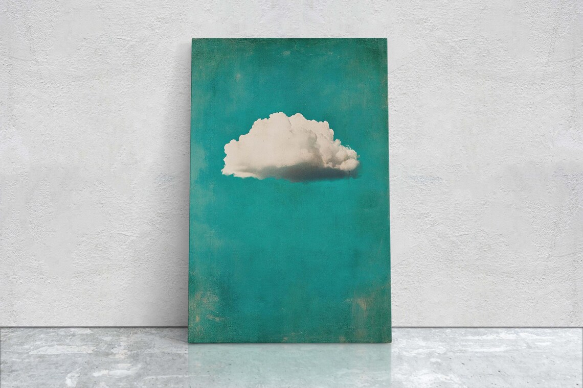 Maximalist Cloud Art Print, Emerald Green Blue Tones - Image 2