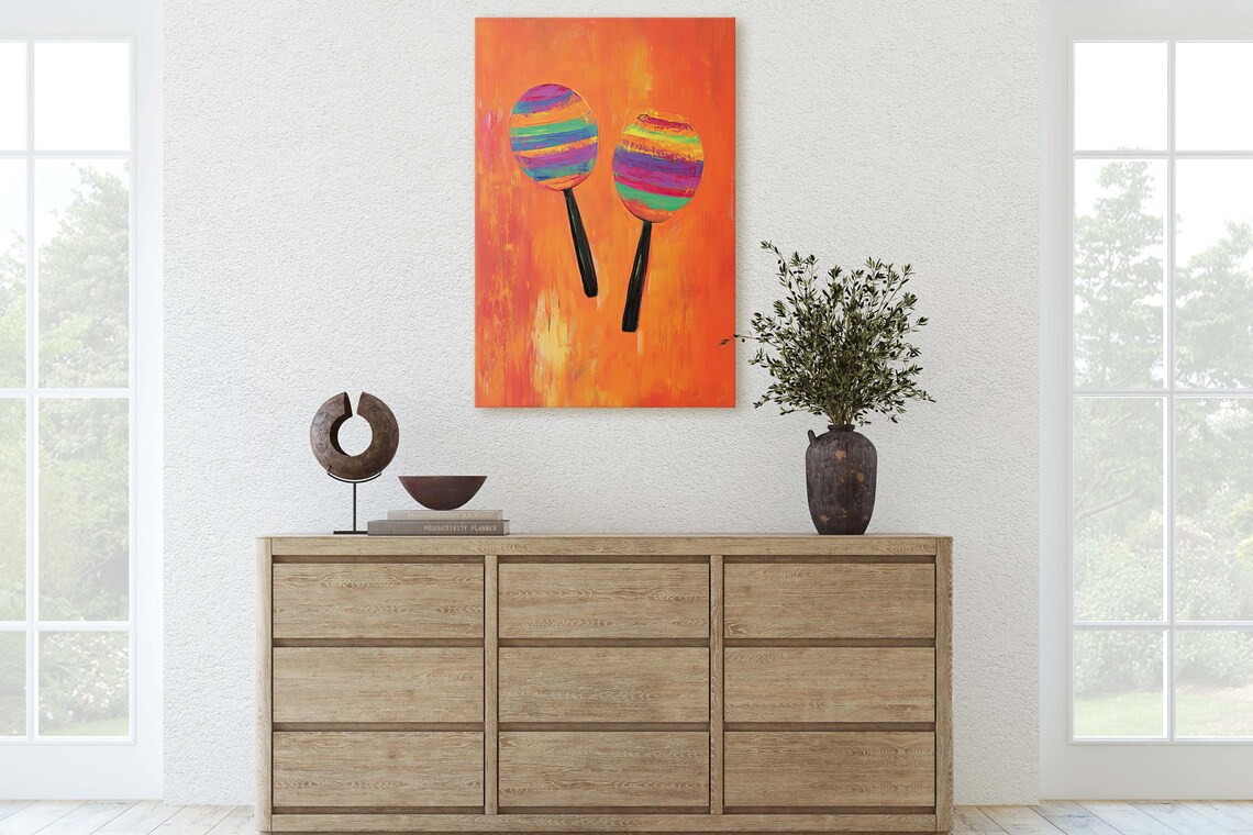 Maracas Art, Mexican Decor, Southwestern Art - Image 3