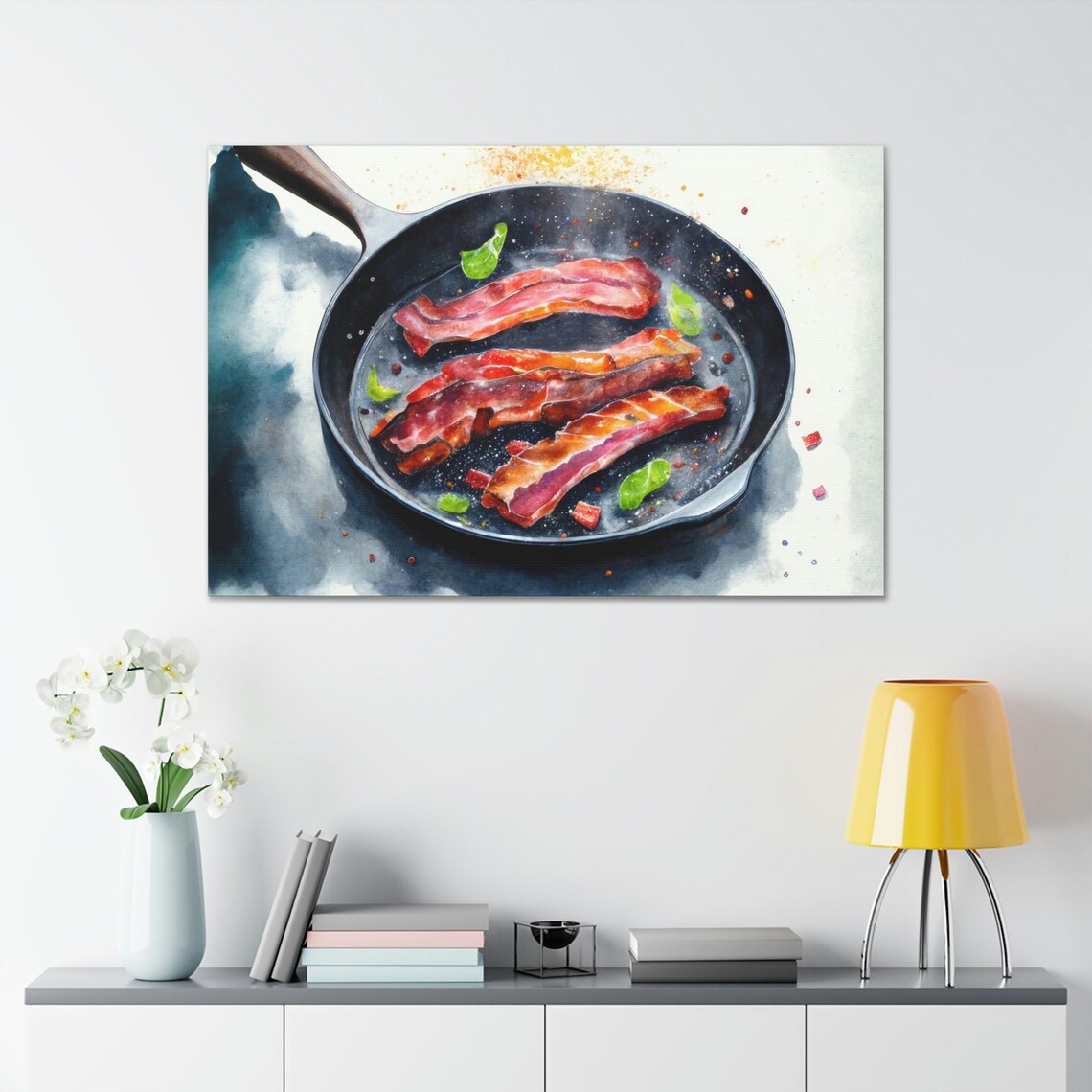 Bacon Breakfast Watercolor Kitchen Wall Art Print - Image 2