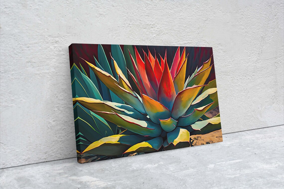 Agave Cactus Modern Art Print, Contemporary Decor - Image 2