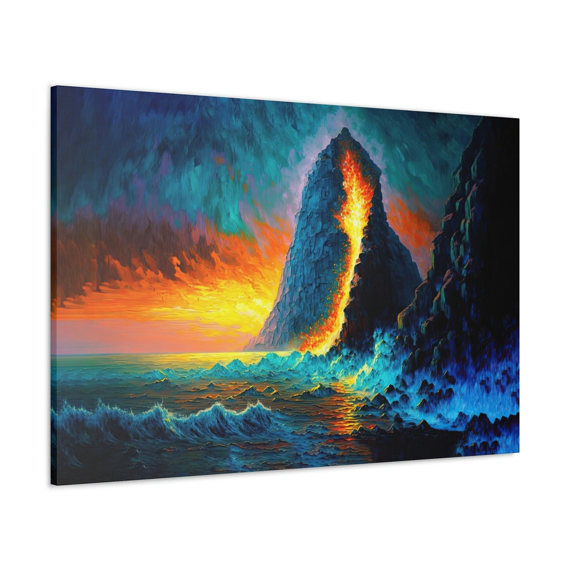 Volcano Ocean Coastal Art Print - Image 3