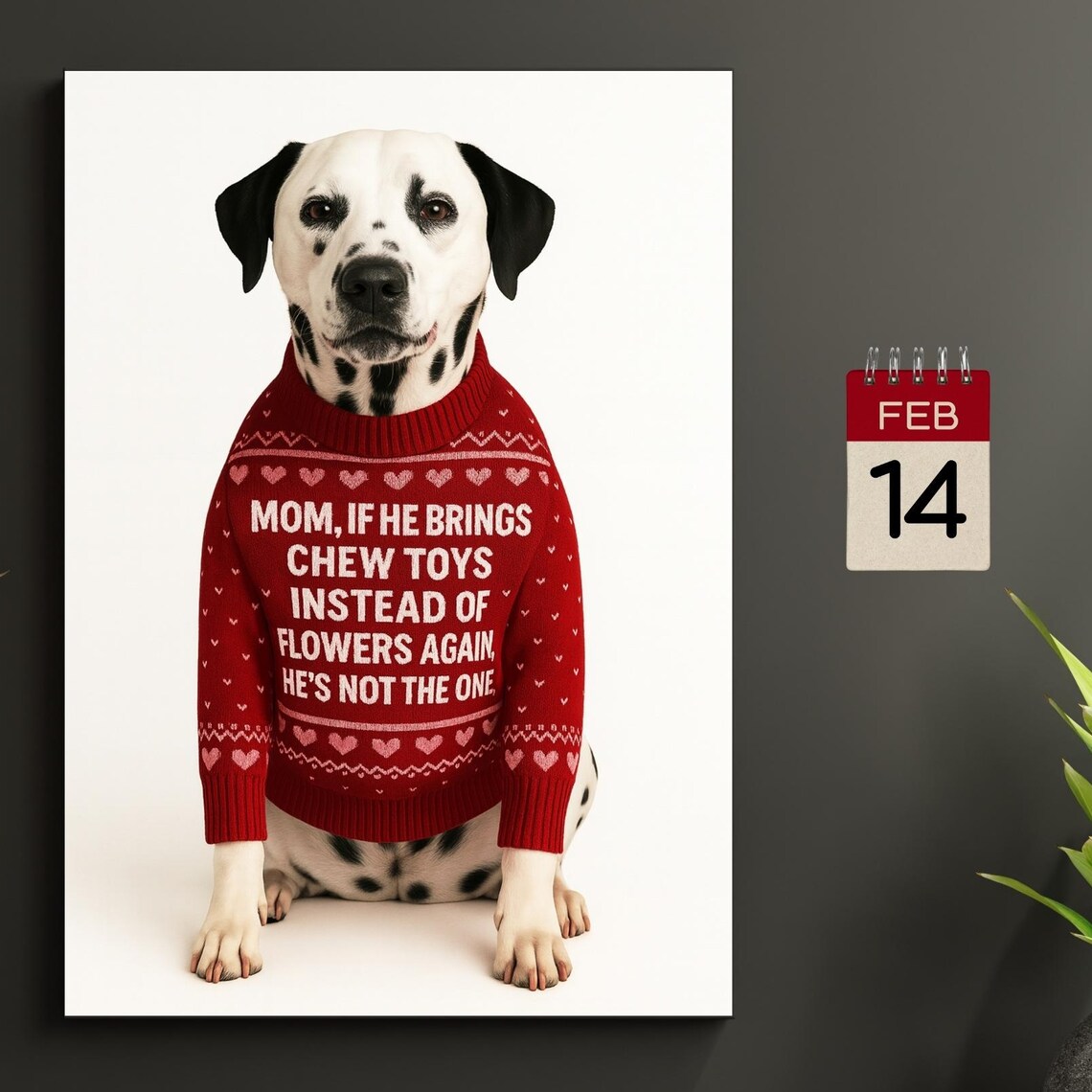 Funny Valentine Dog Art Print, Dalmatian Quote