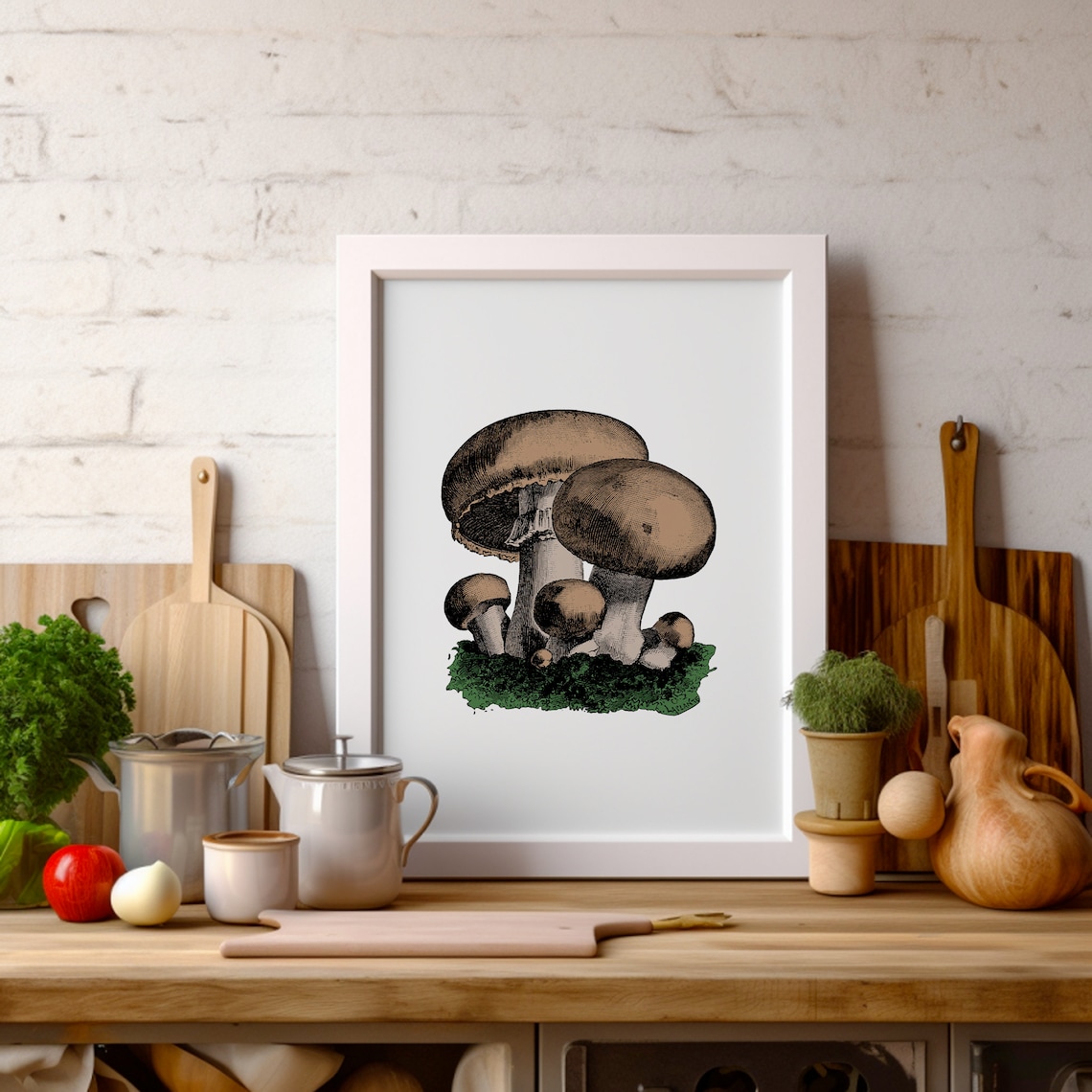 Vintage Mushroom Mushrooms Botanical Art Print - Image 2