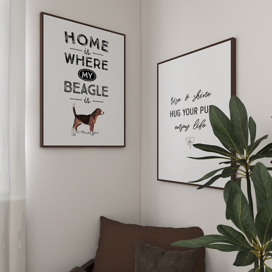 Rise And Shine Hug Your Pup Enjoy Life Dog Lover Morning Quote Poster - Image 2