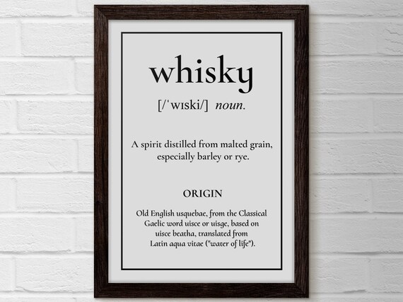 Whisky Print, Whiskey Bar Cart Kitchen Wall Art