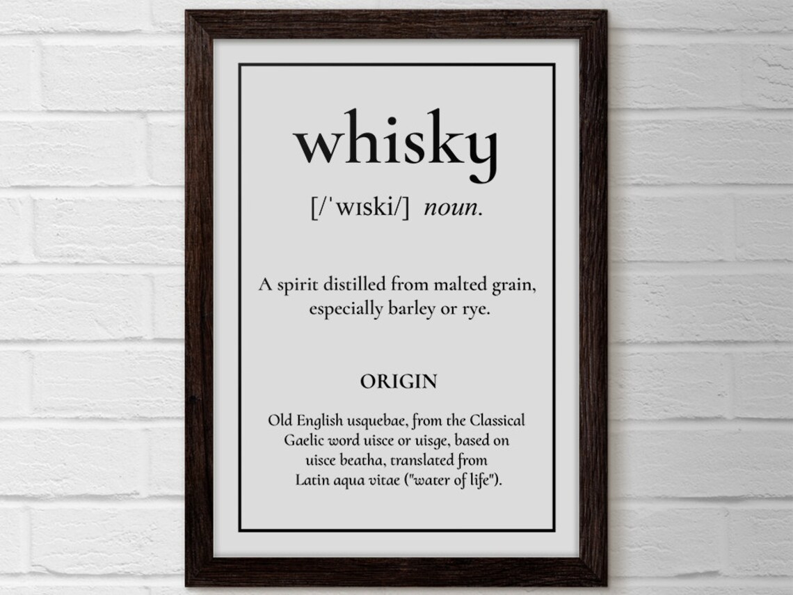 Whisky Print, Whiskey Bar Cart Kitchen Wall Art