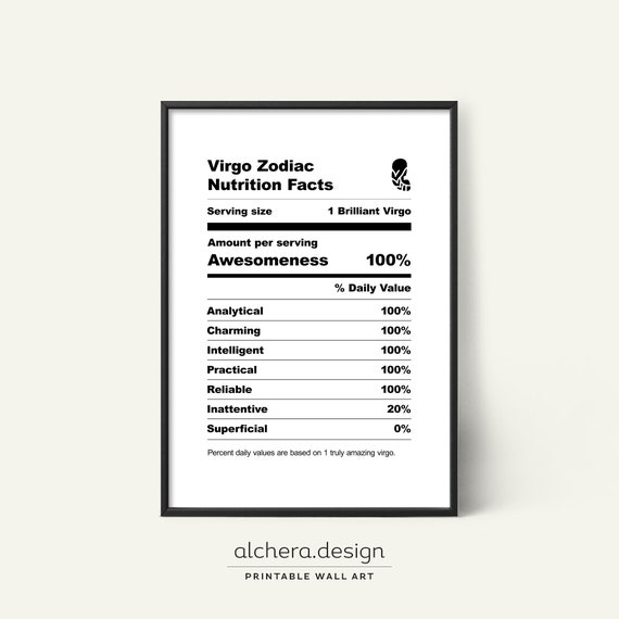 Virgo Print Zodiac Wall Art Virgo Birthday Gift Astrology Poster Artwork Gift For Virgo Home Decor