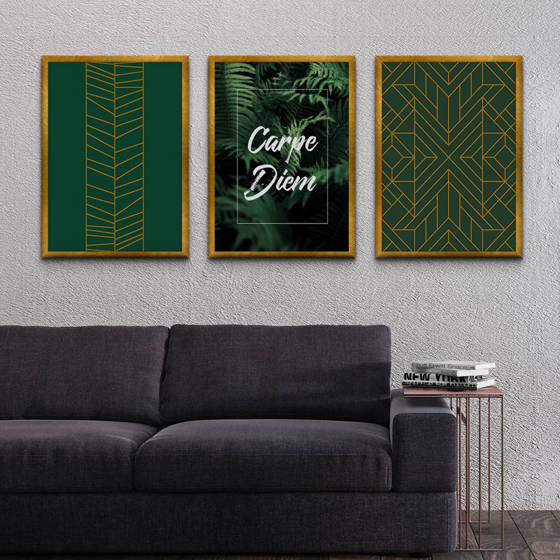 Carpe Diem Fern Botanical Photography Script Typography Poster - Image 2