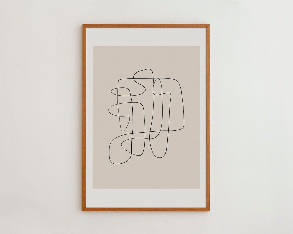 Minimalist Black Line Art Structured Scribble Neutral Poster