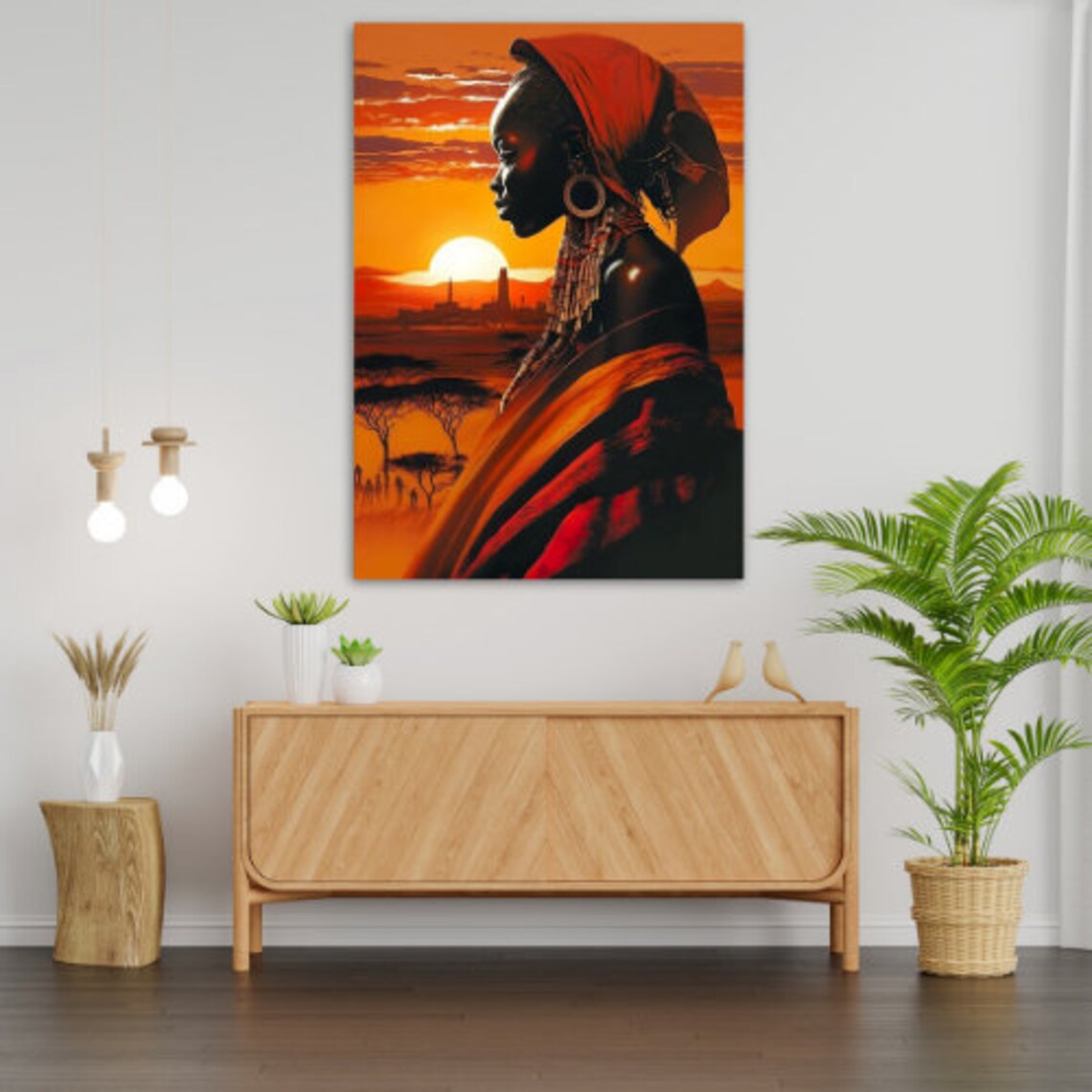 African Beauty Wall Art Ready To Hang African Decor Wall Hanging Nature Art Wall Decor - Image 3