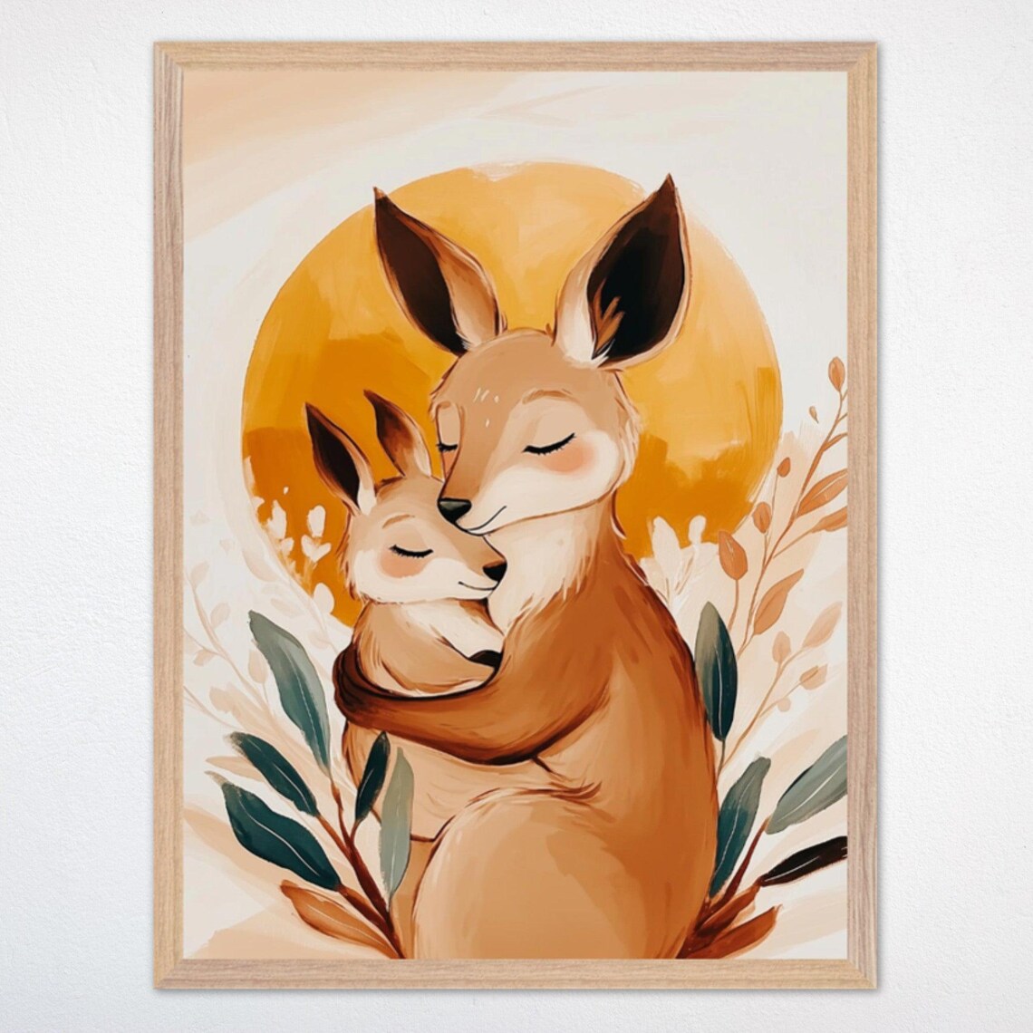 Affectionate Kangaroo Nursery Decor, Australian Animal