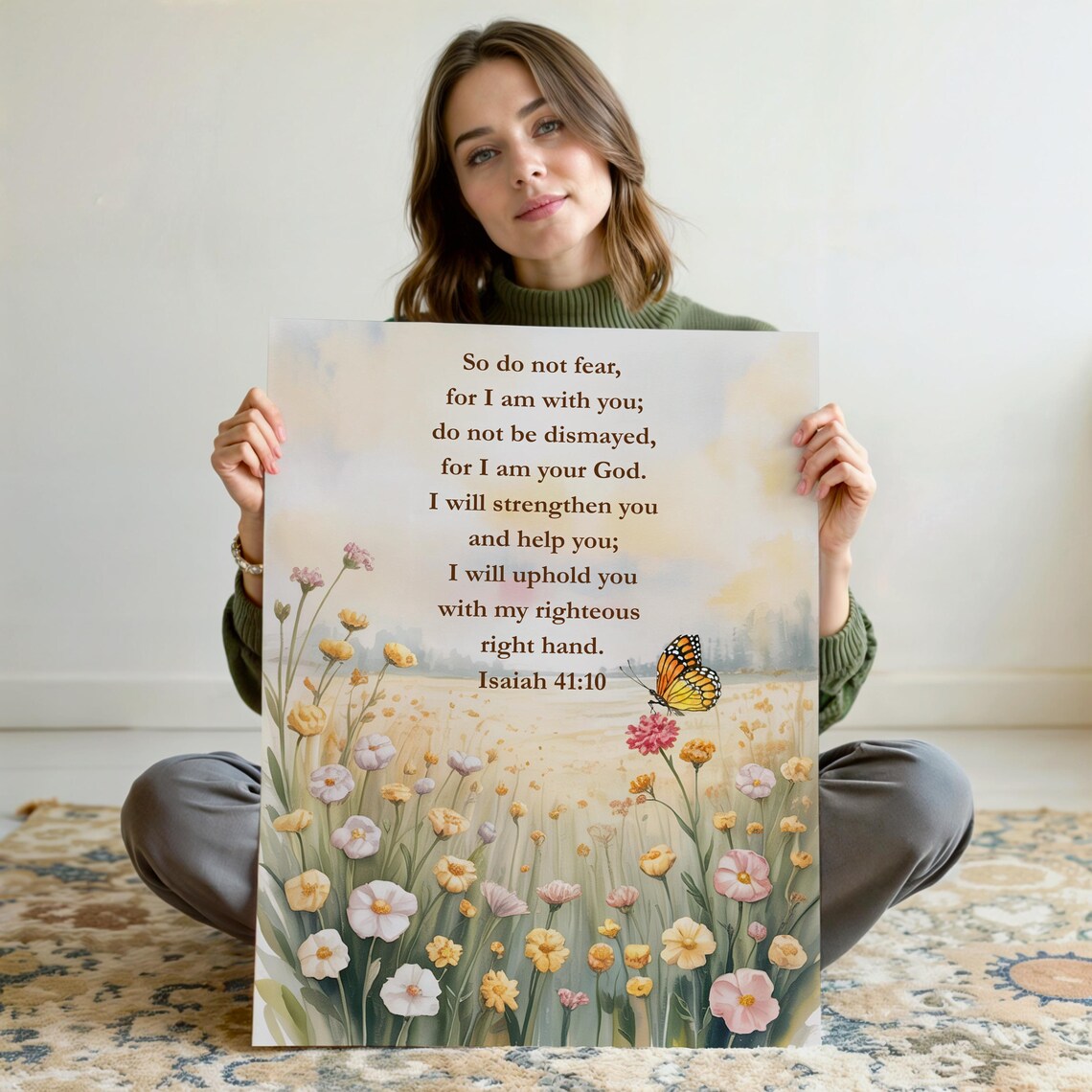 Isaiah 4110 Wall Art Encouragement Gift Christian Comfort Verse Memorial Grief Bible Quote Uplifting Scripture