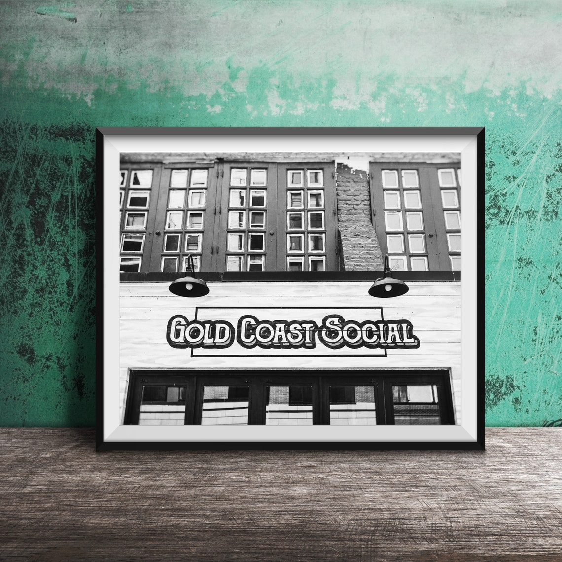 Gold Coast Social Red Shutter Building Front Sign Photo Poster - Image 2