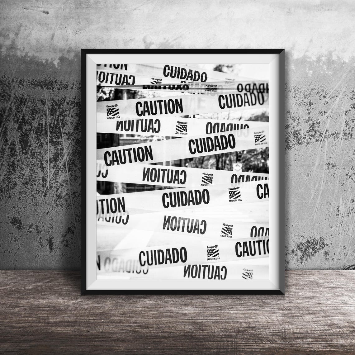 Caution Cuidado Yellow Warning Tape Photography Decor Poster - Image 2
