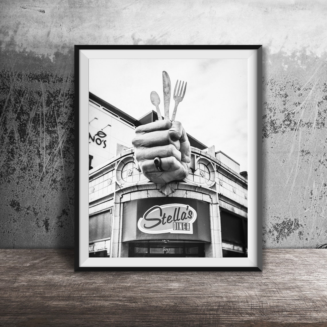 Stella's Diner Chicago Giant Sculpted Hand Holding Utensils Poster - Image 2