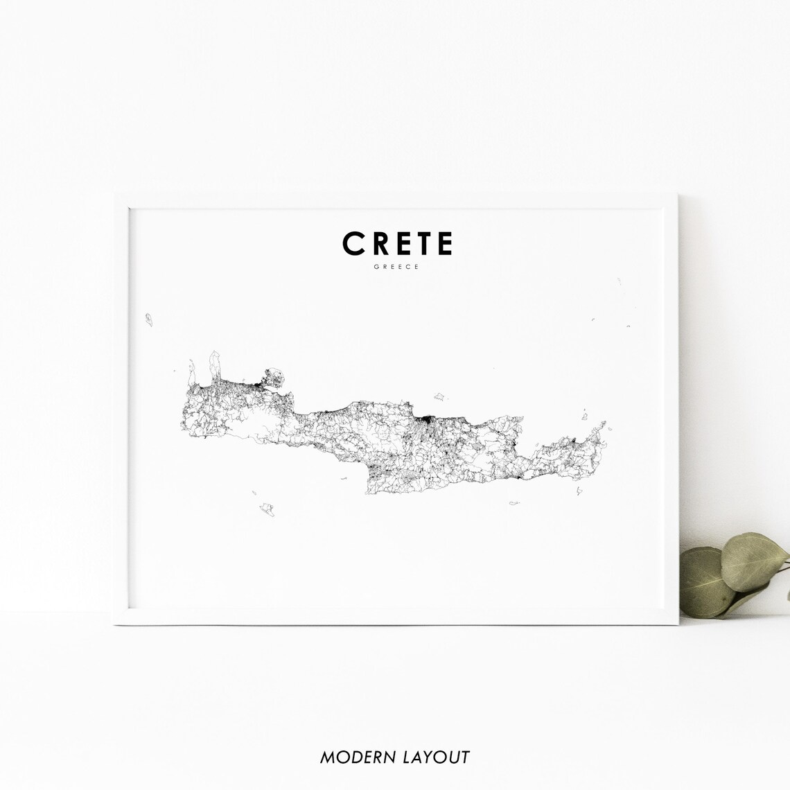 Crete Greece Map Art Print, Nursery Room Decor