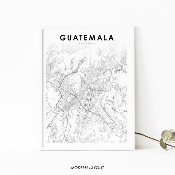 Guatemala City Map Print, Nursery Room Wall Art