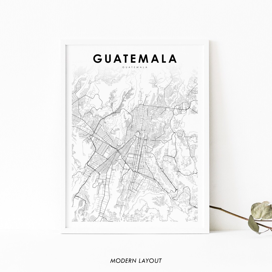Guatemala City Map Print, Nursery Room Wall Art