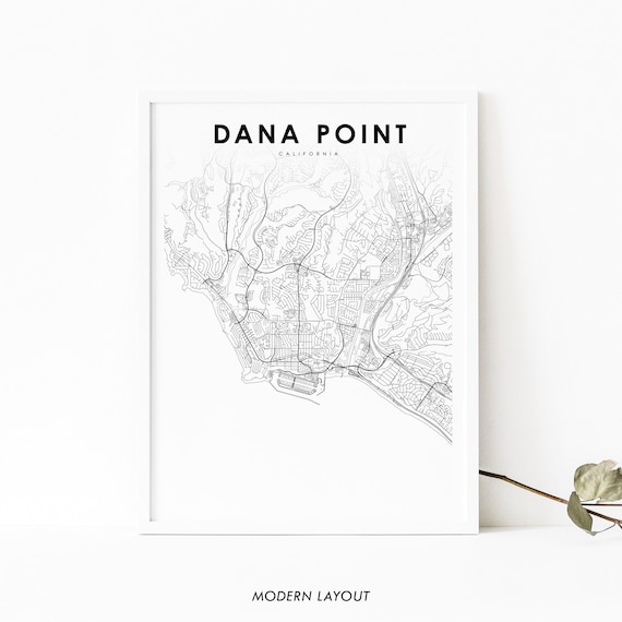 Dana Point California Minimal Street Map Modern Layout Poster