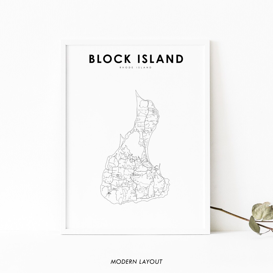 Block Island RI Map Print, Rhode Island Travel Poster