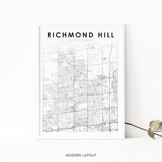 Richmond Hill Ontario Canada Minimalist City Street Map Poster