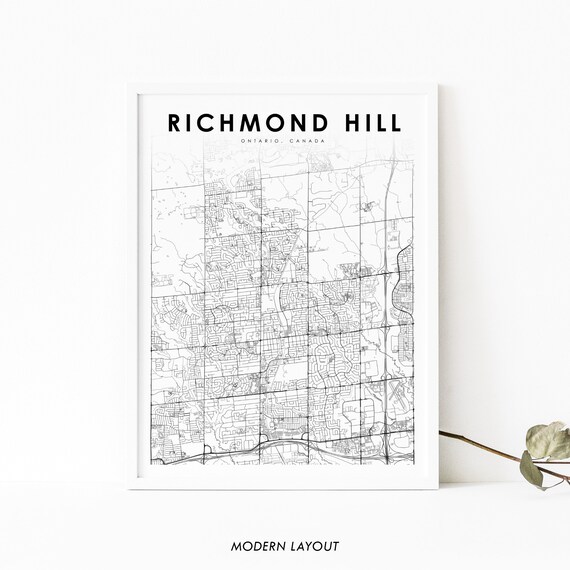 Richmond Hill Ontario Map Print On Canada Art Poster City Street Road Nursery Room Wall Office Decor Toronto
