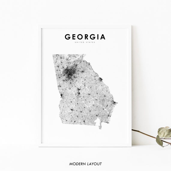 Georgia Map Print, Nursery Room Wall Poster